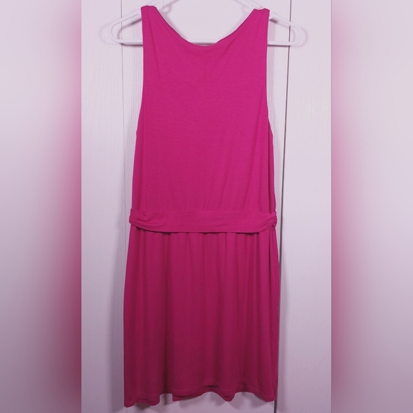 Theory Jaysa K Sulla Cowl Neck Stretch Knit Dress Size Medium Fuchsia Vintage - Picture 4 of 9